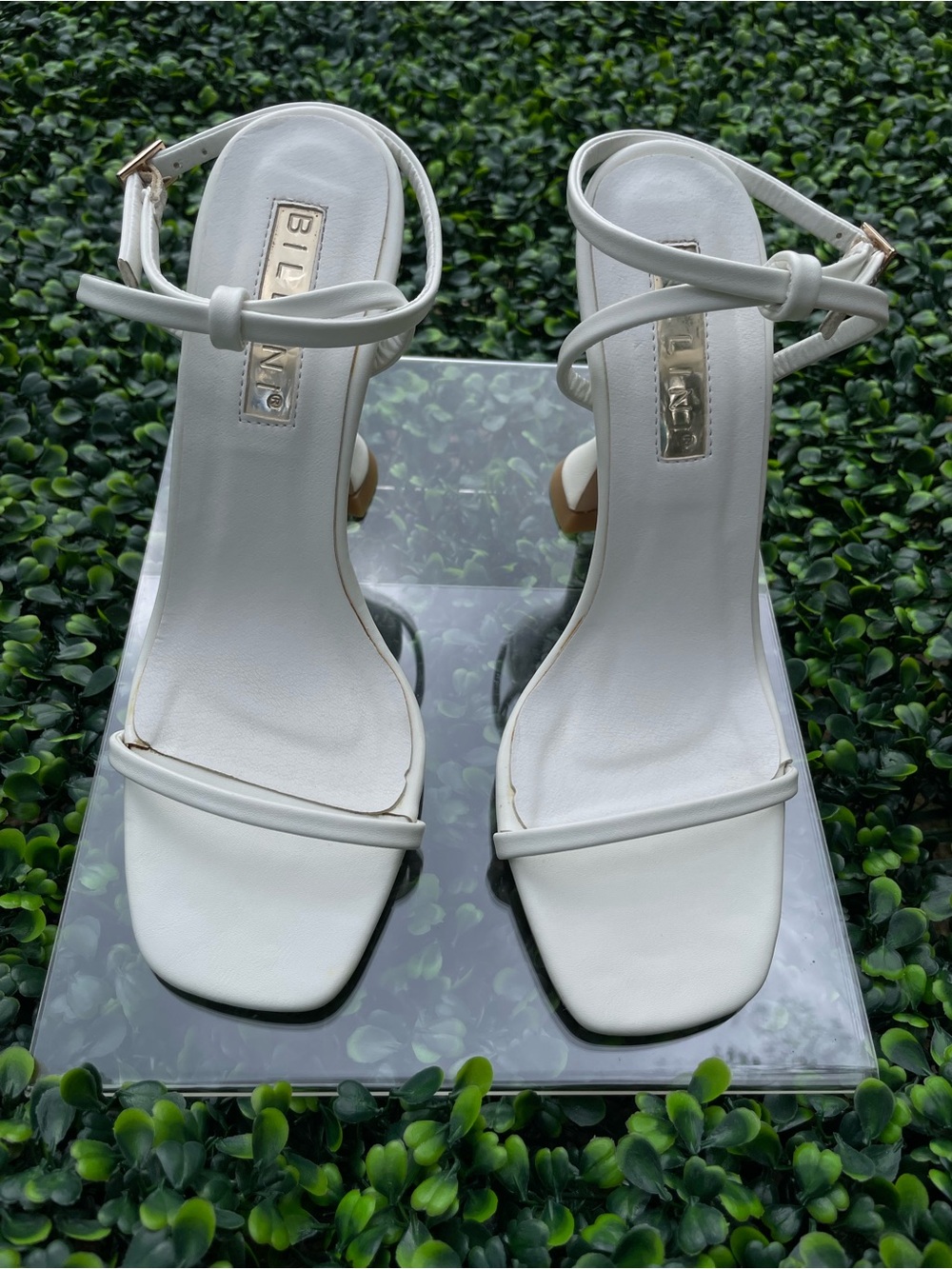 Billini White Strappy Heels with Stiletto